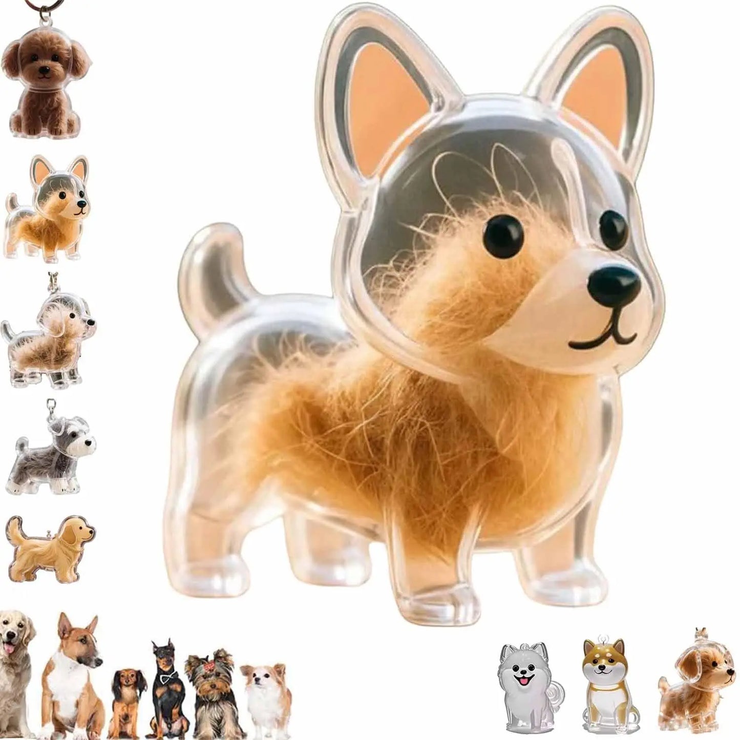 Capsule de Rangement en Résine pour Poils d'Animaux (Commémorative) Créative, Pendentif Unique en Poils de Chat/Chien, Porte-clés Nouveauté, Souvenir Tendance, Décoration de Voiture, Cadeau