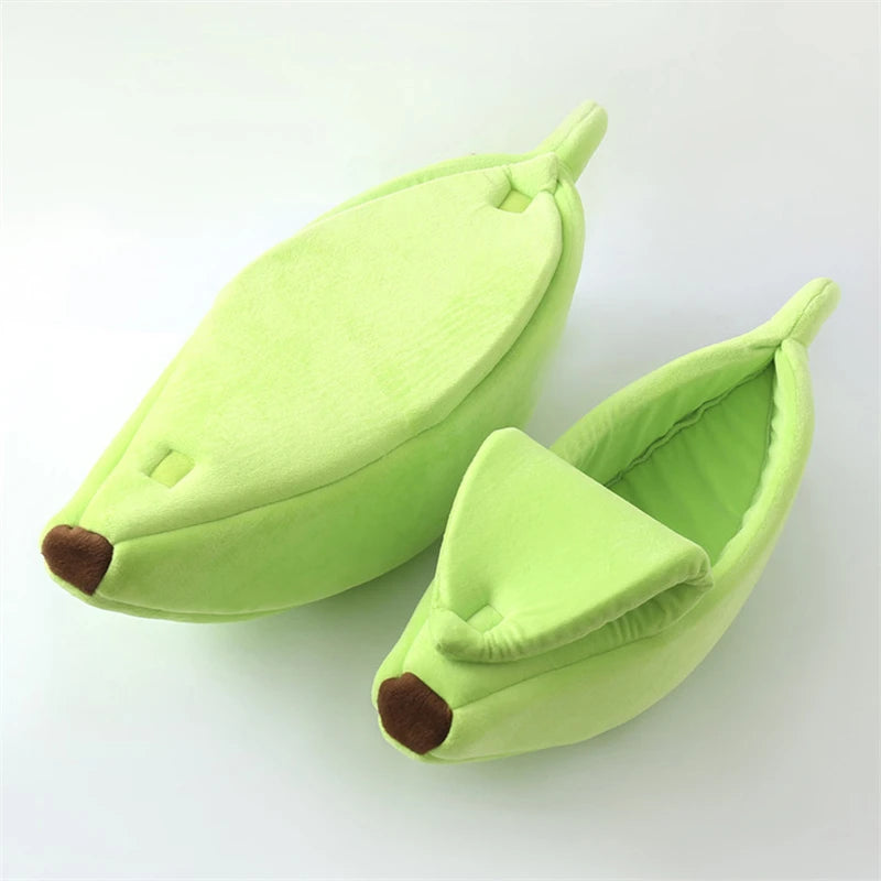 Lit Banane pour Chat – Panier Douillet en Peluche pour Chats et Petits Chiens