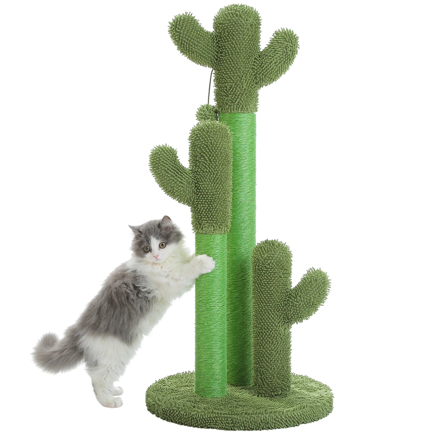Arbre à chat cactus — Griffoir en sisal haut avec balle suspendue